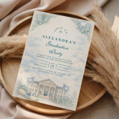 Elegant White Coat Dentist Graduation Party 招待状