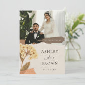 Elegant White Cream Modern Photo Wedding  招待状 (スタンド正面)