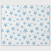 Elegant White & Dark Blue Snowflake Wrapping Paper ラッピングペーパー (フラット)