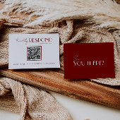 Elegant White Deep Red Burgundy QR Code Wedding 出欠カード