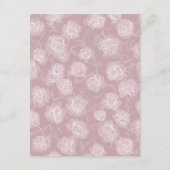 Elegant White Dusty Pink Floral Wedding エンクロージャーカード (裏面)
