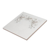 Elegant White Faux Relief Roses タイル (側面)