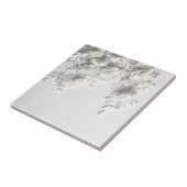 Elegant White Faux Relief Roses タイル (側面)