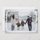 Elegant White Festive Garland Photo Holiday Card シーズンカード (正面)