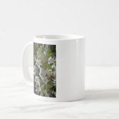 Elegant White Flannel Flower Minimalist Botanical コーヒーマグカップ (正面左)