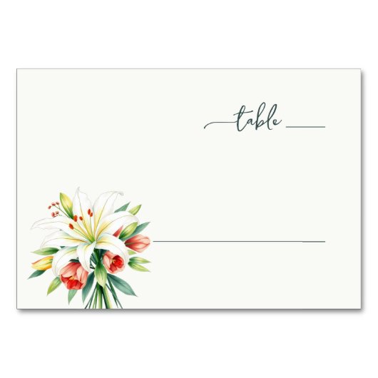 Elegant White Floral テーブルナンバー (正面)