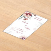 Elegant White Floral Acrylic Wedding Invitation アクリル招待状 (レイダウン)