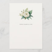Elegant White Floral and Greenery Faux Gold 招待状 (裏面)