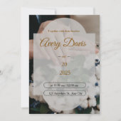 Elegant White Floral Boho Wedding Invitation  招待状 (正面)