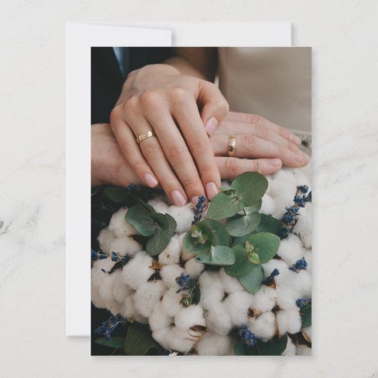 Elegant White Floral Boho Wedding Invitation  招待状 (裏面)