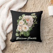 Elegant white floral bouquet with green leaves クッション (ブランケット)