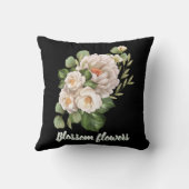 Elegant white floral bouquet with green leaves クッション (裏面)