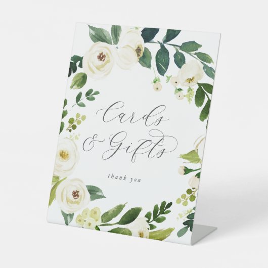 Elegant White Floral Cards and Gifts 台座サイン (正面)