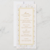 Elegant White Floral Ivory Gold Border Menu (正面)