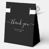 Elegant White Floral Ivory Gold Border Wedding Fav フェイバーボックス (裏面)