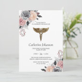 Elegant White Floral Nursing Graduation Invitation 招待状 (スタンド正面)