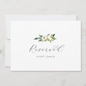 Elegant White Floral Reserved Sign (正面)
