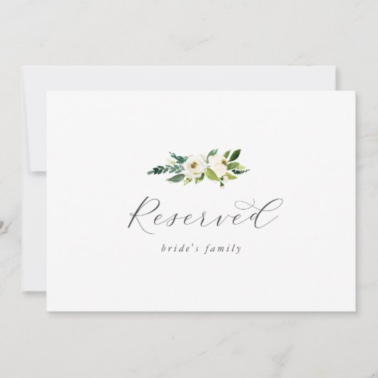 Elegant White Floral Reserved Sign (正面)
