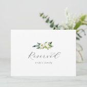 Elegant White Floral Reserved Sign (スタンド正面)