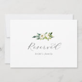 Elegant White Floral Reserved Sign (裏面)