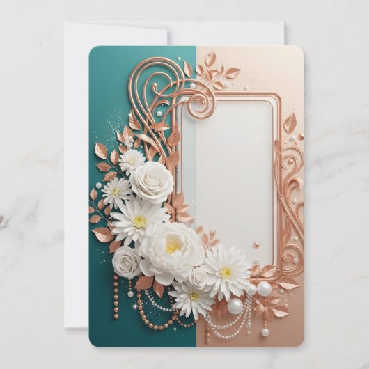 Elegant White Floral Rose Gold Frame (正面)