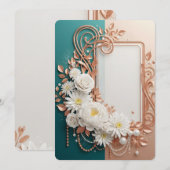 Elegant White Floral Rose Gold Frame (正面/裏面)