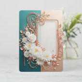 Elegant White Floral Rose Gold Frame (スタンド正面)
