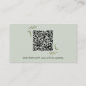Elegant White Floral Wedding Details Card QR Code エンクロージャーカード (裏面)
