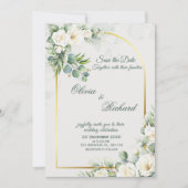 Elegant White Floral Wedding Invitation  招待状 (正面)