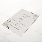 Elegant White Floral Wedding Invitation card 箔招待状 (回転した状態)