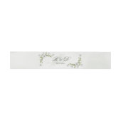 Elegant White Floral Wedding Monogram 招待状ベリーバンド (フラット)