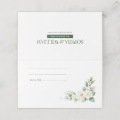 Elegant White Floral Wedding Place Card プレイスカード (外部開封)