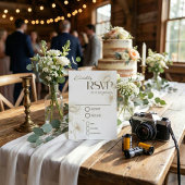 Elegant White Floral Wedding RSVP Card