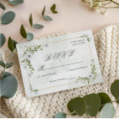 Elegant White Floral Wedding RSVP Card Guest Count