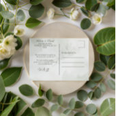 Elegant White Floral Wedding Save the Date Postcar ポストカード