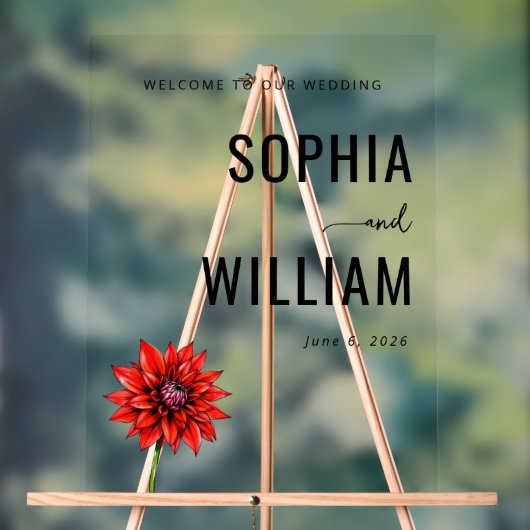 Elegant White Floral Wedding Sign アクリルサイン (ニュートラル)
