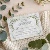 Elegant White Floral Wedding with Meal Choice 出欠カード