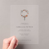 Elegant White Floral Wreath アクリル招待状 (インサイチュ (ポータブル))