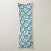 Elegant White Flower Pattern With Pearls ボディピロー (裏面 (縦))