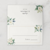 Elegant White Flowers and Greenery | Wedding Table プレイスカード (外部開封)