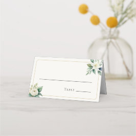 Elegant White Flowers and Greenery | Wedding Table プレイスカード