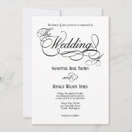Elegant White Formal Wedding Invitation 招待状