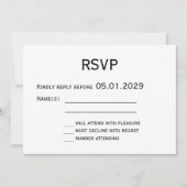 Elegant White Gay Wedding RSVP Card 招待状 (正面)