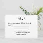 Elegant White Gay Wedding RSVP Card 招待状 (スタンド正面)
