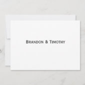 Elegant White Gay Wedding RSVP Card 招待状 (裏面)