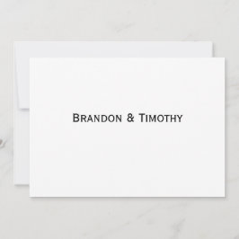 Elegant White Gay Wedding RSVP Card 招待状