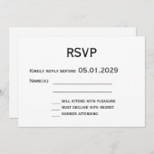 Elegant White Gay Wedding RSVP Card 招待状 (正面/裏面)