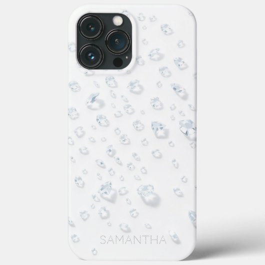 Elegant White Glitter Phone Case with Custom Name Case-Mate iPhoneケース (裏面)