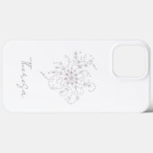 Elegant White Glitter Phone Case with Custom Name  Case-Mate iPhoneケース (裏面 (横))
