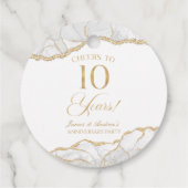Elegant White Gold Agate 10th Anniversary Party フェイバータグ (裏面)
